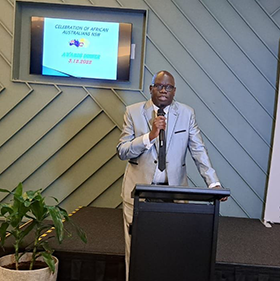 Clement speaks African Australian event Dec22