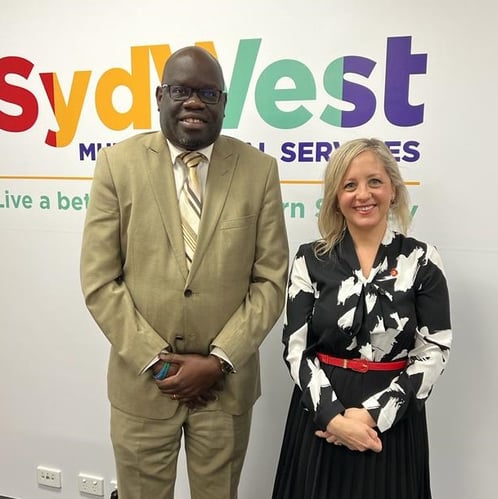 McIntosh at SydWest with Clement  Meru at SydWest Multicultural Services